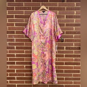 Jones New York‎ Paisley Intimates Swirl Satin Robe NWT Size Large
